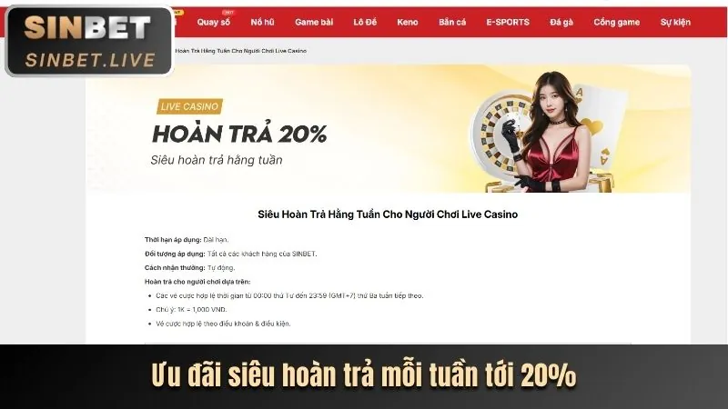 Hoàn trả thể thao và casino Vicwin